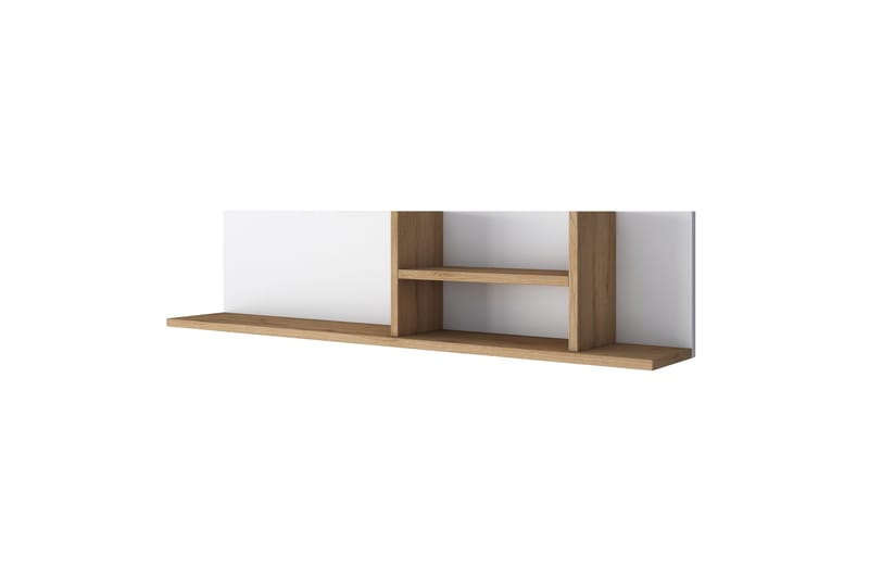 Friederich Vägghylla 120 cm, Vit/Valnöt