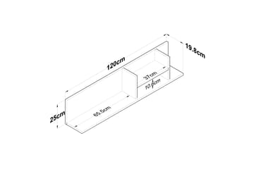 Friederich Vägghylla 120 cm - Vit/Valnöt - Förvaring - Köksförvaring - Kökshylla