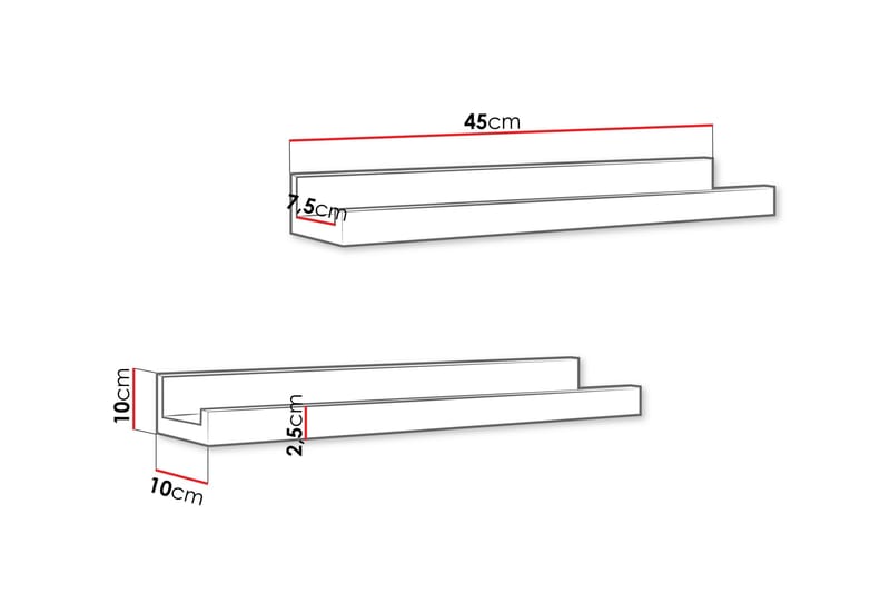 Harijan Vägghylla 45 cm - Vit - Förvaring - Köksförvaring - Kökshylla