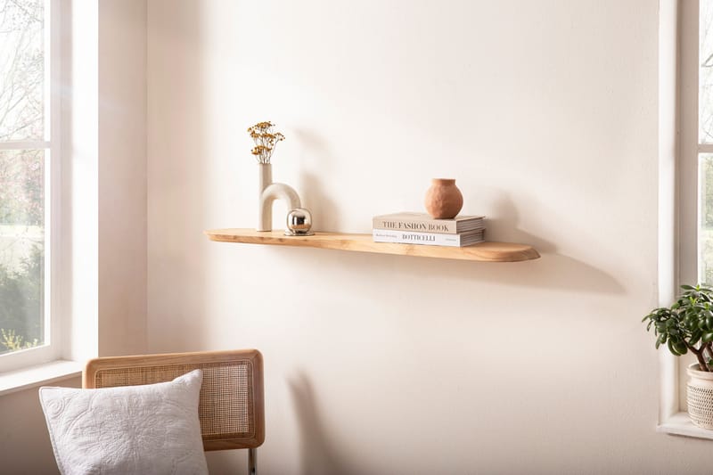 Helela Vägghylla 120 cm Asymmetrisk - varm honungsbrun - Förvaring - Köksförvaring - Kökshylla