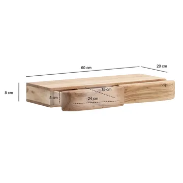 Helira Vägghylla 60 cm - varm honungsbrun - Förvaring - Köksförvaring - Kökshylla