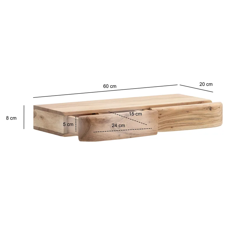 Helira Vägghylla 60 cm - varm honungsbrun - Förvaring - Köksförvaring - Kökshylla