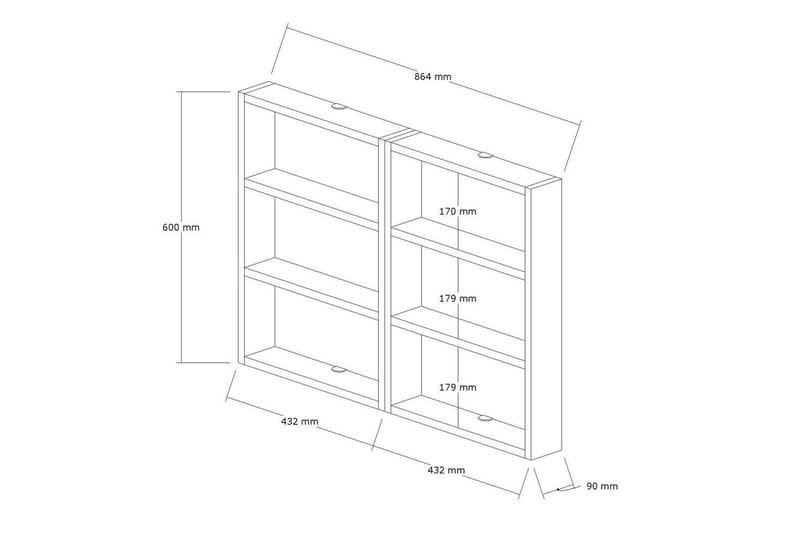 Hexaia Vägghylla 84,6 cm - Brun - Förvaring - Köksförvaring - Kökshylla