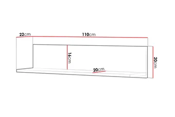 Hilts Vägghylla 110x22 cm - Vit/Rosa - Förvaring - Köksförvaring - Kökshylla