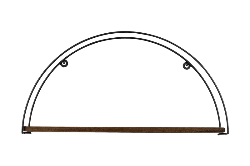 Achene Vägghylla 60x15 cm Hylla, Svart/Mörkbrun