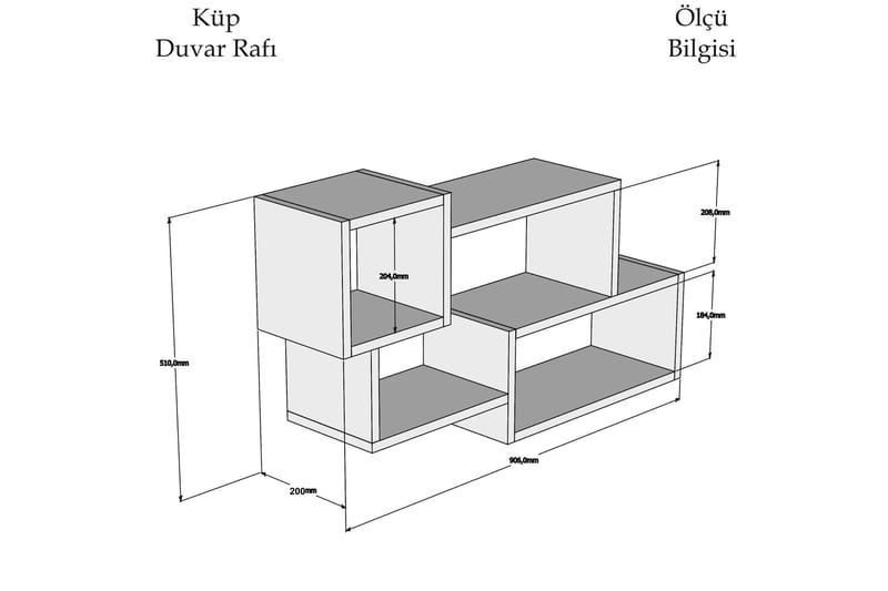 Afronda Vägghylla - Vit/Mörkgrå - Förvaring - Köksförvaring - Kökshylla