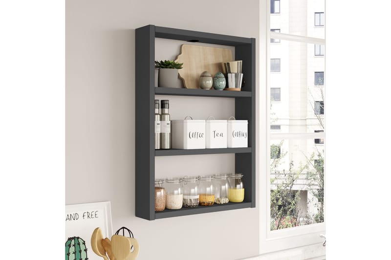 AGATEA Vägghylla 43,2x60 cm Antracit - Förvaring - Köksförvaring - Kökshylla