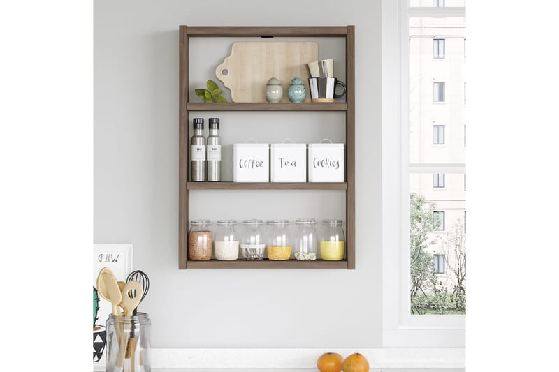 AGATEA Vägghylla 43,2x60 cm Brun - Förvaring - Köksförvaring - Kökshylla