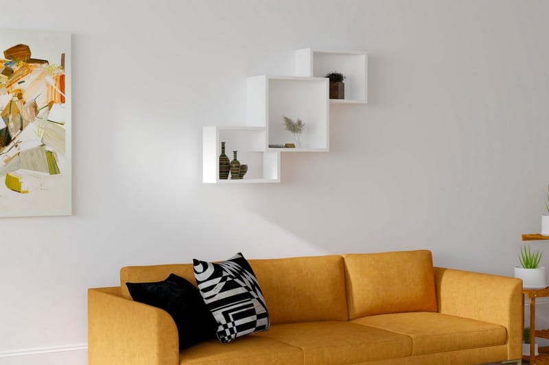 AGATEA Vägghylla 98x72 cm Vit - Förvaring - Köksförvaring - Kökshylla
