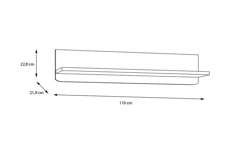 Ahmetbay Vägghylla 22x110 cm - Grå/Brun - Förvaring - Köksförvaring - Kökshylla