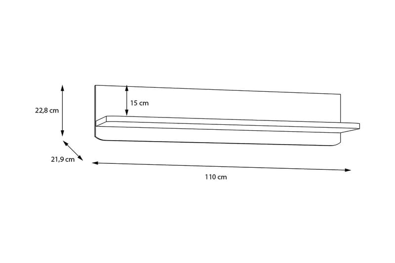 Ahmetbay Vägghylla 22x110 cm - Grå/Brun - Förvaring - Köksförvaring - Kökshylla