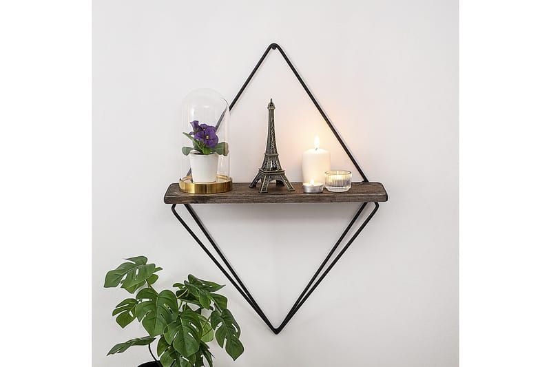 Amstelveen Vägghylla 15x27 cm - Svart/Valnöt - Förvaring - Köksförvaring - Kökshylla