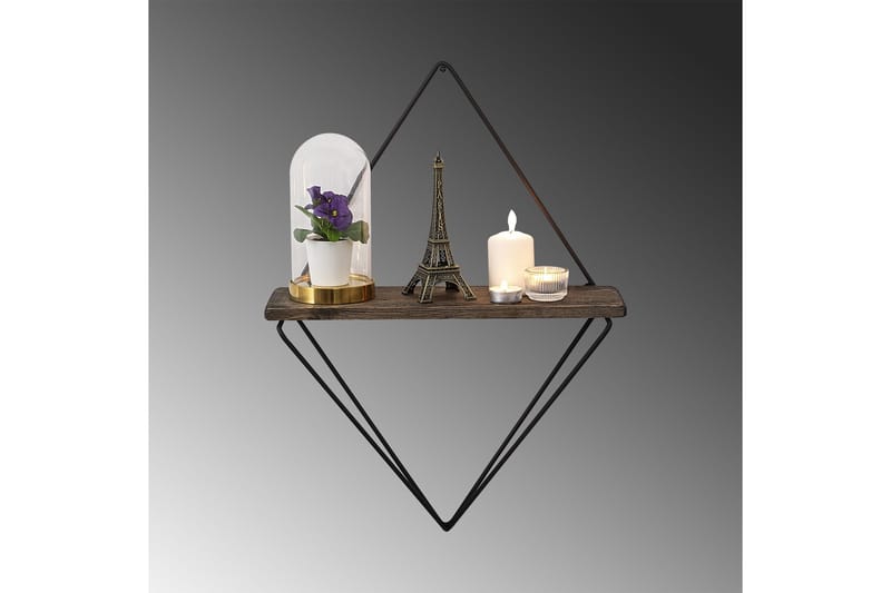 Amstelveen Vägghylla 15x27 cm - Svart/Valnöt - Förvaring - Köksförvaring - Kökshylla