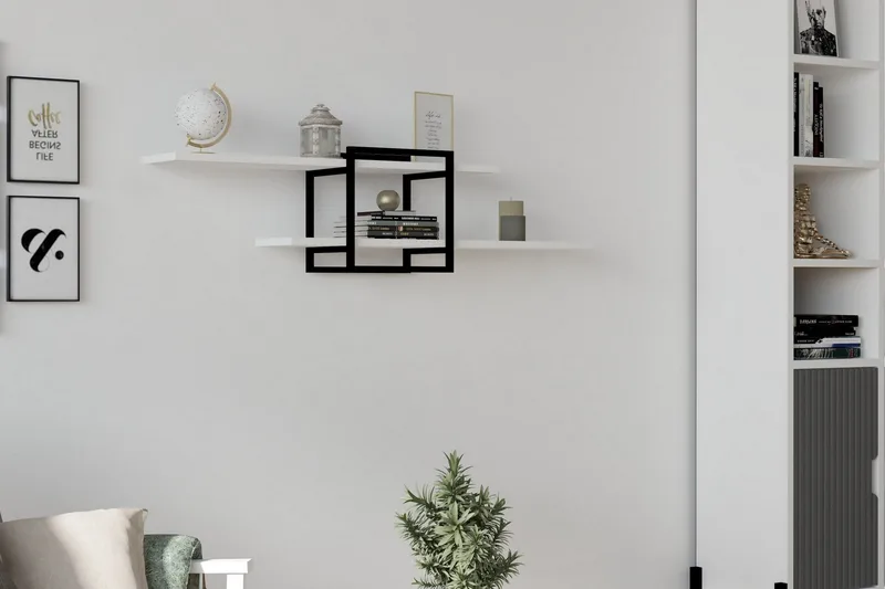 Andifli Vägghylla 120x30 cm - Vit - Förvaring - Köksförvaring - Kökshylla