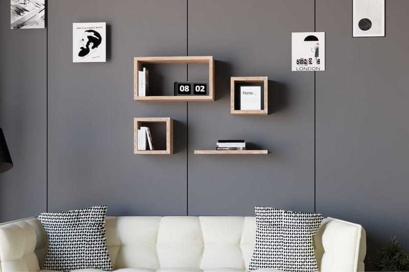 Andifli Vägghylla 40x44 cm, Grön