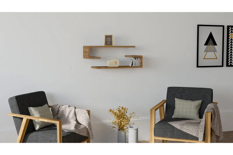 Andifli Vägghylla 60x15 cm - Brun - Förvaring - Köksförvaring - Kökshylla