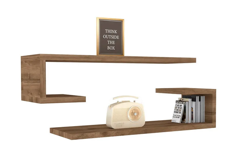 Andifli Vägghylla 60x15 cm - Brun - Förvaring - Köksförvaring - Kökshylla