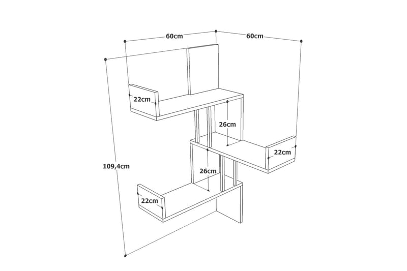 Aobrey Vägghylla 60x60 cm - Natur - Förvaring - Köksförvaring - Kökshylla