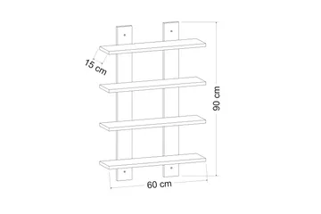 Aposonga Vägghylla 60x16 cm - Vit - Förvaring - Köksförvaring - Kökshylla