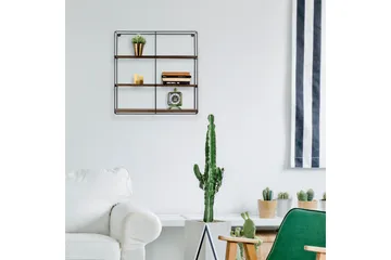 Apricus Vägghylla 60x15 cm 3 Hyllor - Svart/Mörkbrun - Förvaring - Köksförvaring - Kökshylla