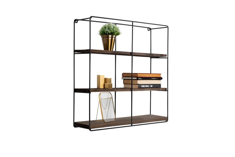 Apricus Vägghylla 60x15 cm 3 Hyllor - Svart/Mörkbrun - Förvaring - Köksförvaring - Kökshylla