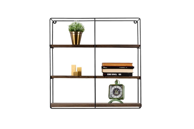 Apricus Vägghylla 60x15 cm 3 Hyllor - Svart/Mörkbrun - Förvaring - Köksförvaring - Kökshylla