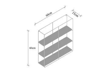 Apricus Vägghylla 60x15 cm 3 Hyllor - Svart/Mörkbrun - Förvaring - Köksförvaring - Kökshylla