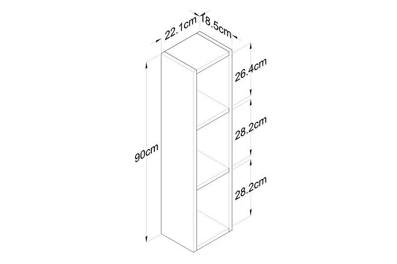 Bennerto Vägghylla 19x22 cm - Valnöt - Förvaring - Köksförvaring - Kökshylla