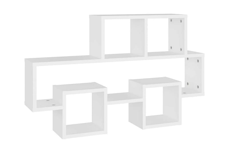Bilformad vägghylla vit 82x15x51 cm spånskiva - Vit - Förvaring - Köksförvaring - Kökshylla