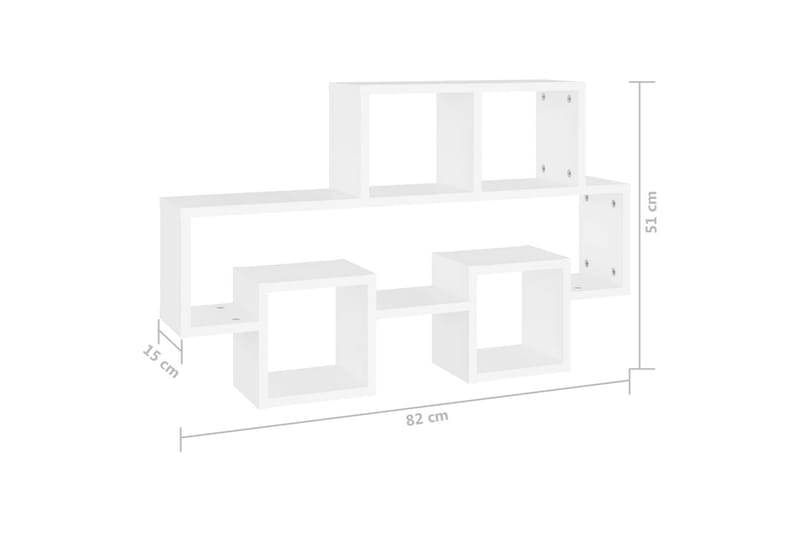 Bilformad vägghylla vit 82x15x51 cm spånskiva - Vit - Förvaring - Köksförvaring - Kökshylla