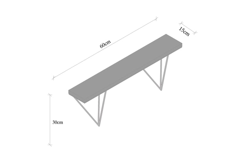 BOEKLO Vägghylla 15x60 cm Svart/Valnöt - Förvaring - Köksförvaring - Kökshylla