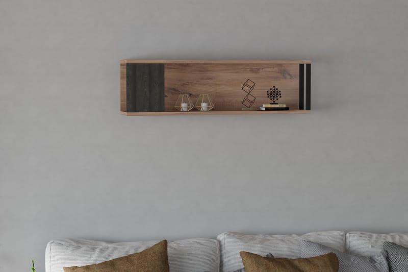 CALEMAN Vägghylla 20x100 cm Natur/Antracit - Förvaring - Köksförvaring - Kökshylla