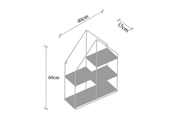 Catesbaei Vägghylla 60x15 cm 4 Hyllor - Svart/Mörkbrun - Förvaring - Köksförvaring - Kökshylla