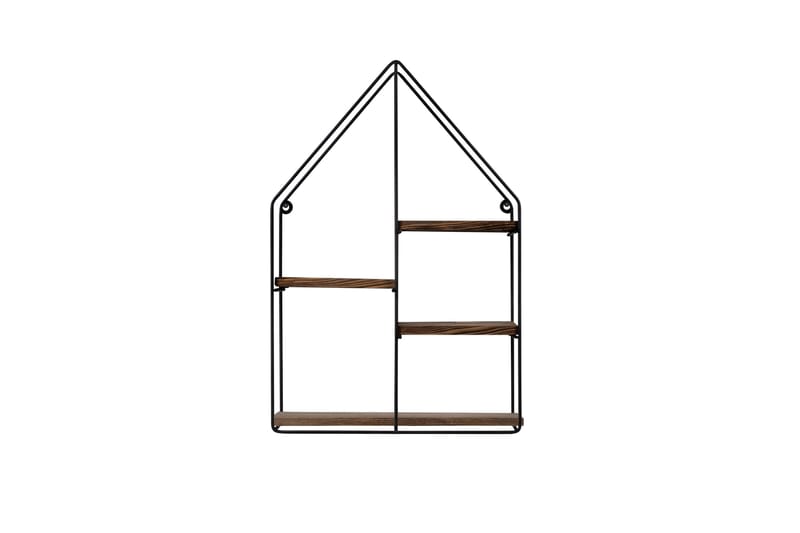 Catesbaei Vägghylla 60x15 cm 4 Hyllor - Svart/Mörkbrun - Förvaring - Köksförvaring - Kökshylla