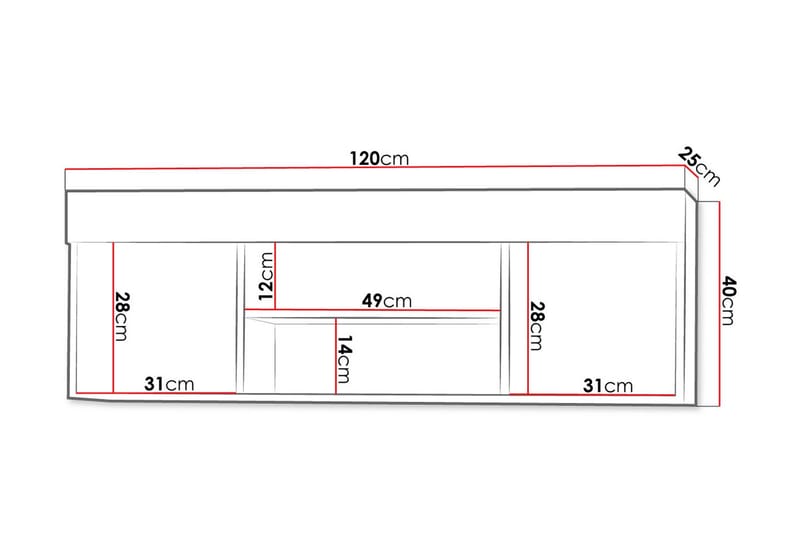 Cezar Hylla 120x18x42 cm Ek 120x25x40 - Förvaring - Köksförvaring - Kökshylla