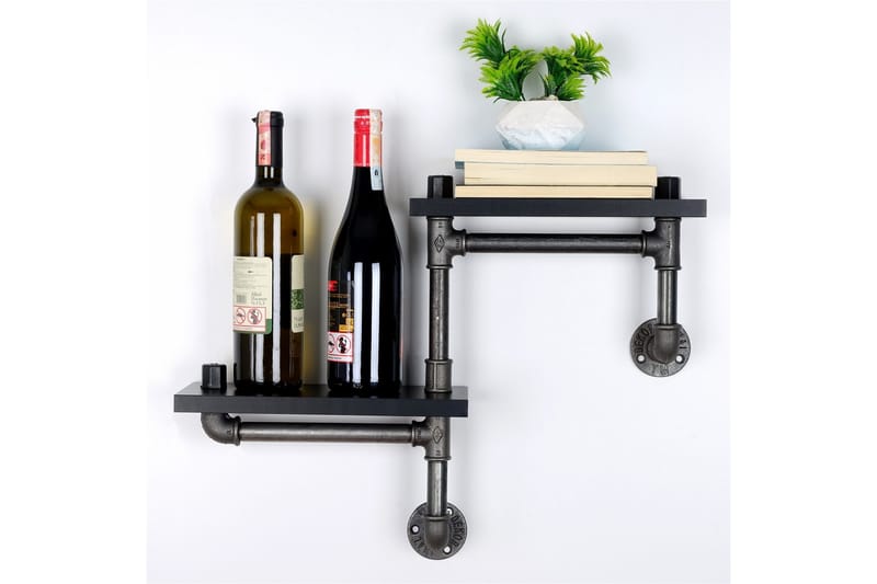 Chandina Vägghylla 56x13 cm 2 Hyllor - Svart - Förvaring - Köksförvaring - Kökshylla