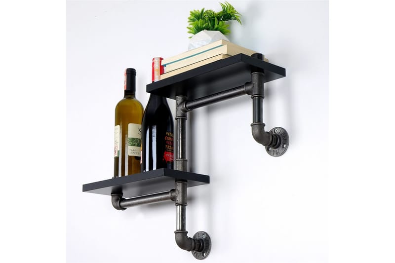 Chandina Vägghylla 56x13 cm 2 Hyllor - Svart - Förvaring - Köksförvaring - Kökshylla