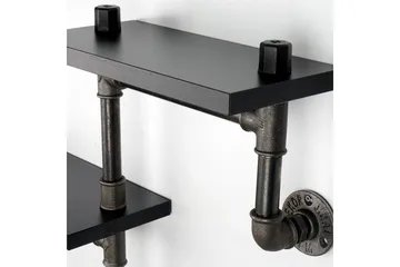 Chandina Vägghylla 56x13 cm 2 Hyllor - Svart - Förvaring - Köksförvaring - Kökshylla
