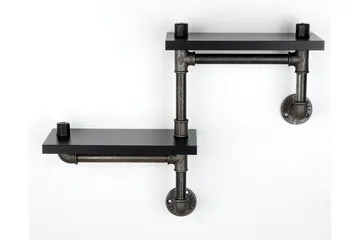 Chandina Vägghylla 56x13 cm 2 Hyllor - Svart - Förvaring - Köksförvaring - Kökshylla