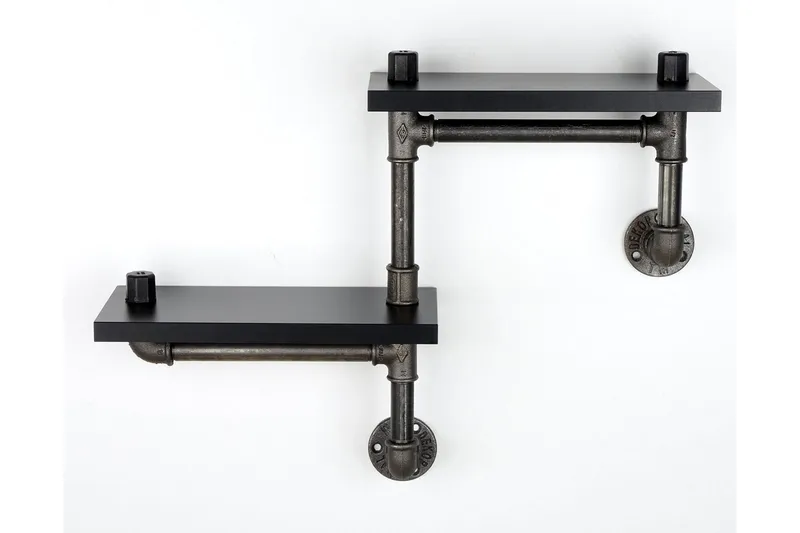 Chandina Vägghylla 56x13 cm 2 Hyllor - Svart - Förvaring - Köksförvaring - Kökshylla