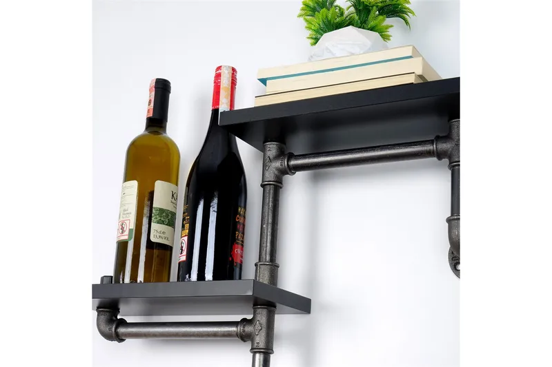 Chandina Vägghylla 56x13 cm 2 Hyllor - Svart - Förvaring - Köksförvaring - Kökshylla