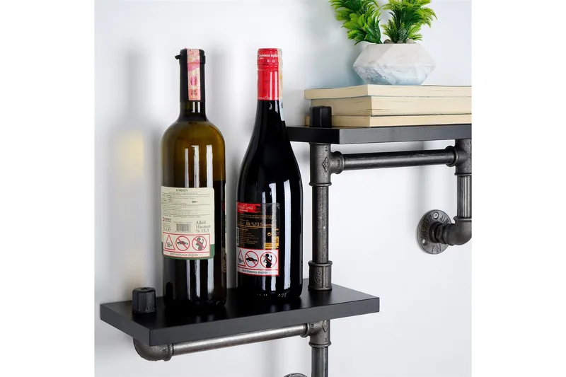 Chandina Vägghylla 56x13 cm 2 Hyllor - Svart - Förvaring - Köksförvaring - Kökshylla