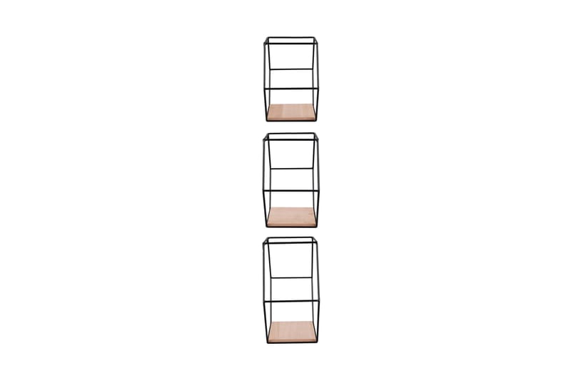 CHIARA Vägghylla 3-Pack Svart/Trä - Svart/Trä - Förvaring - Köksförvaring - Kökshylla
