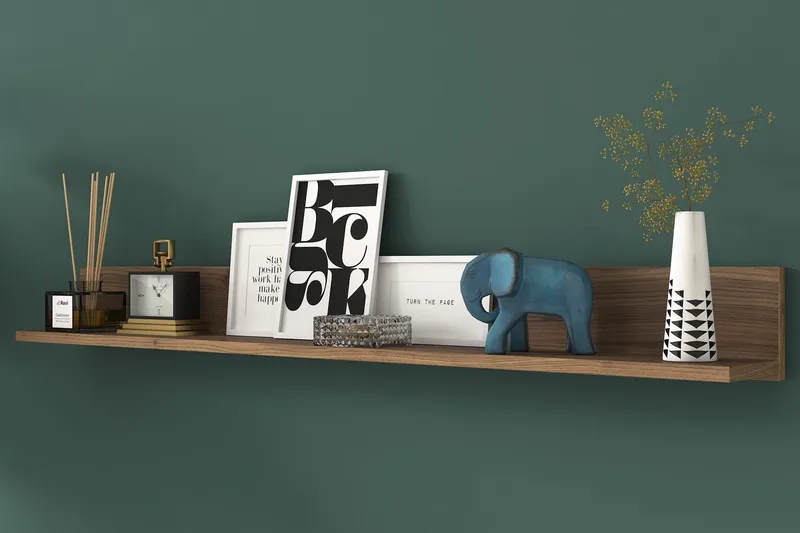 Coliandien Vägghylla 13x136 cm - Valnöt - Förvaring - Köksförvaring - Kökshylla