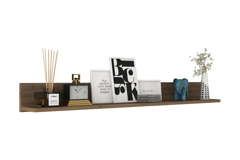 Coliandien Vägghylla 13x136 cm - Valnöt - Förvaring - Köksförvaring - Kökshylla