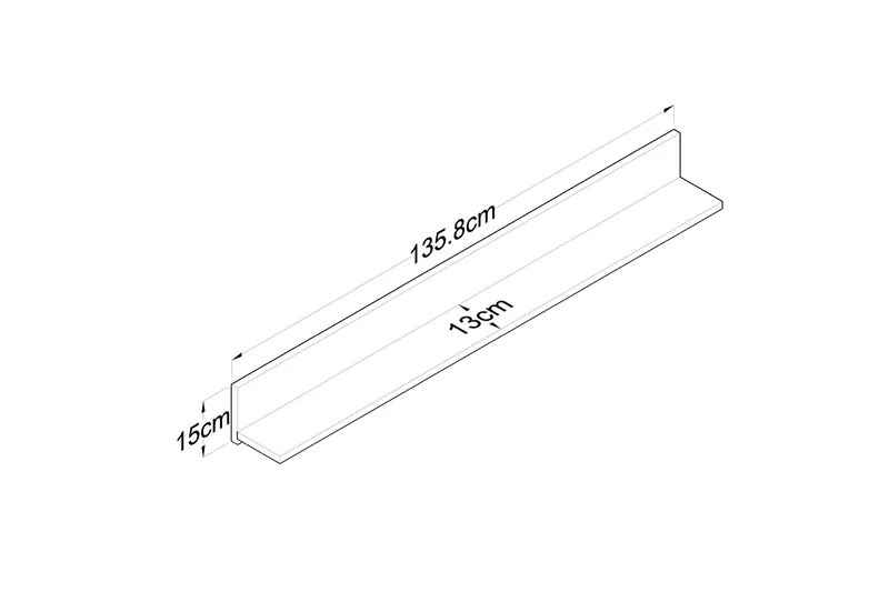 Coliandien Vägghylla 13x136 cm - Valnöt - Förvaring - Köksförvaring - Kökshylla