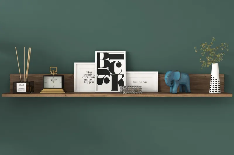 Coliandien Vägghylla 13x136 cm - Valnöt - Förvaring - Köksförvaring - Kökshylla