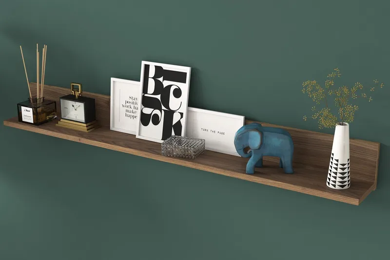 Coliandien Vägghylla 13x136 cm - Valnöt - Förvaring - Köksförvaring - Kökshylla