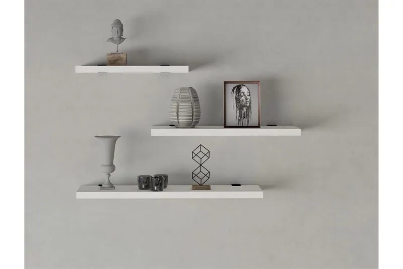 Cordin Vägghylla 2x30 cm 3-pack - Vit - Förvaring - Köksförvaring - Kökshylla