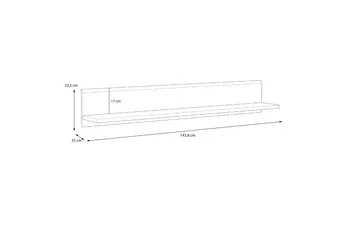 Corlius Vägghylla 25x144 cm - Beige/Brun - Förvaring - Köksförvaring - Kökshylla